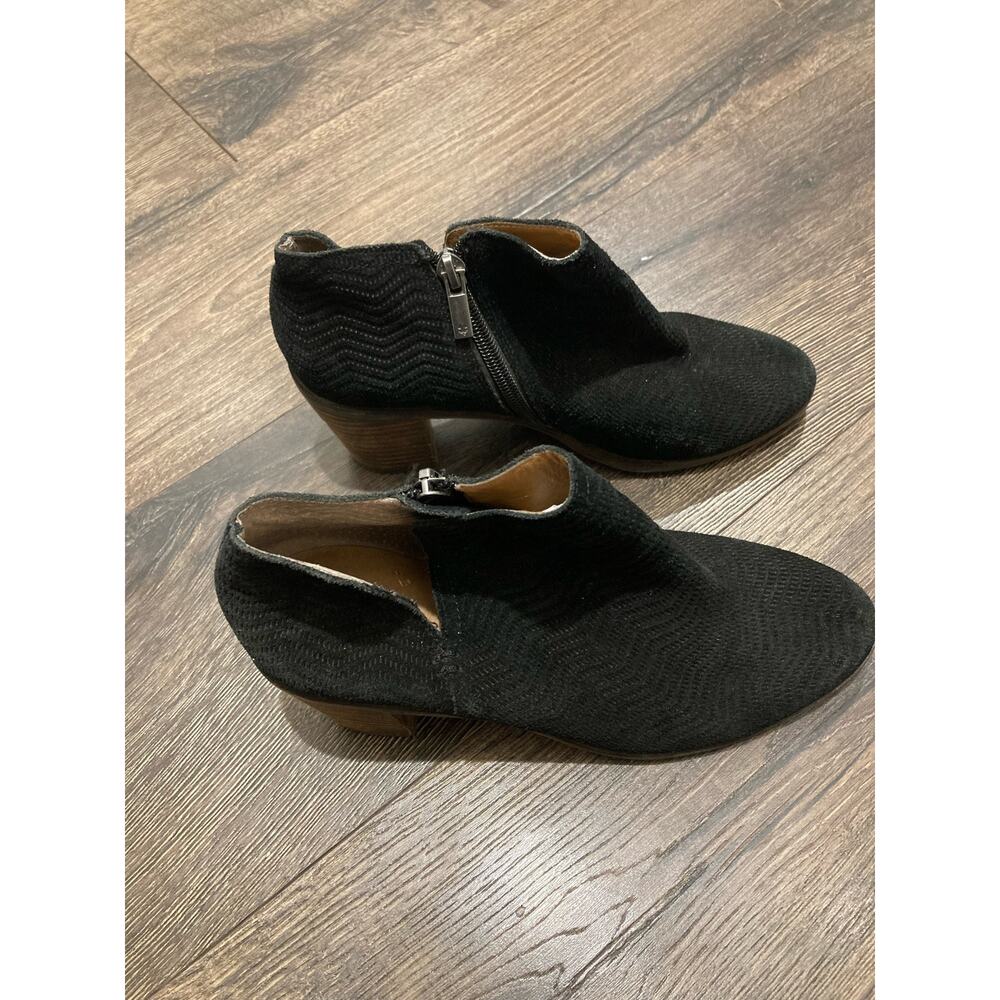 Lucky Brand Black Suede Booties with Zipper Size 7 - Picture 2 of 12